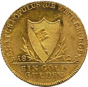 1 Goldgulden - Ferdinand of Austria Neujahrsgoldgulden, Germany, 1812 reverse image