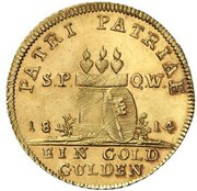 1 Goldgulden - Ferdinand of Austria Neujahrsgoldgulden, Germany, 1814 reverse image