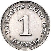 1 Pfennig - Wilhelm II Pattern, Germany, 1876 reverse image