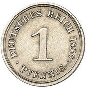 1 Pfennig - Wilhelm II Pattern, Germany, 1886 reverse image