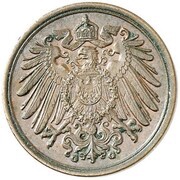 1 Pfennig - Wilhelm II type 2 - small shield - Pattern obverse image