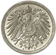 1 Pfennig - Wilhelm II type 2 - small shield - Pattern obverse image