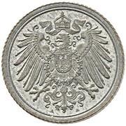 1 Pfennig - Wilhelm II type 2 - small shield - Pattern obverse image