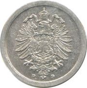 1 Pfennig - Wilhelm II type 1 - large shield obverse image