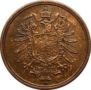 2 Pfennig - Wilhelm I type 1 - large shield obverse image
