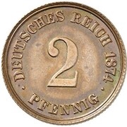 2 Pfennig - Wilhelm I Pattern, Germany, 1874 reverse image