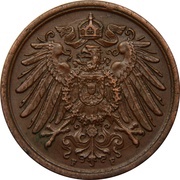 2 Pfennig - Wilhelm II type 2 - small shield obverse image