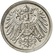2 Pfennig - Wilhelm II type 2 - small shield - Pattern obverse image