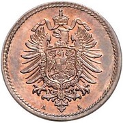 5 Pfennig - Wilhelm I type 1 - large shield - Pattern, Germany, 1874-1888 obverse image