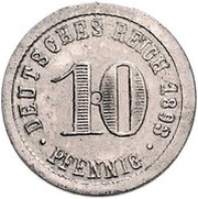 10 Pfennig - Wilhelm II Pattern, Germany, 1893 reverse image