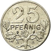 25 Pfennig - Wilhelm II Pattern reverse image