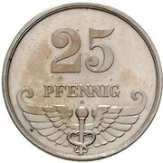 25 Pfennig - Wilhelm II Pattern, Germany, 1908 reverse image