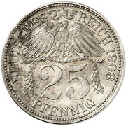 25 Pfennig - Wilhelm II Pattern obverse image