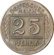 25 Pfennig - Wilhelm II Pattern, Germany, 1908 reverse image