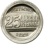 25 Pfennig - Wilhelm II Pattern, Germany, 1908 reverse image