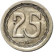 25 Pfennig - Wilhelm II Pattern, Germany, 1908 reverse image