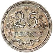 25 Pfennig - Wilhelm II Pattern reverse image