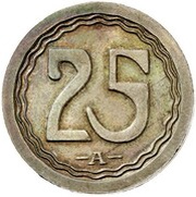 25 Pfennig - Wilhelm II Pattern, Germany, 1908 reverse image