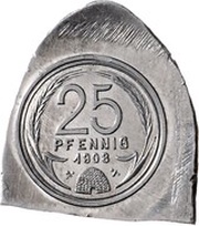 25 Pfennig - Wilhelm II Pattern, Germany, 1908 reverse image