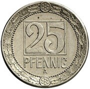 25 Pfennig - Wilhelm II Pattern reverse image