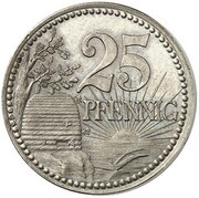 25 Pfennig - Wilhelm II Pattern, Germany, 1909 reverse image