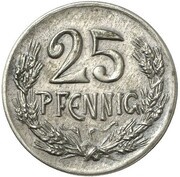 25 Pfennig - Wilhelm II Pattern, Germany, 1909 reverse image