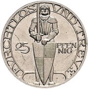 25 Pfennig - Wilhelm II Pattern, Germany, 1909 reverse image