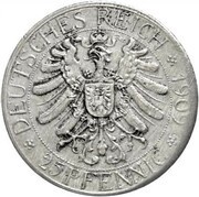 25 Pfennig - Wilhelm II Pattern obverse image