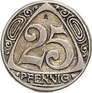 25 Pfennig - Wilhelm II Pattern, Germany, 1909 reverse image