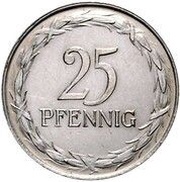 25 Pfennig - Wilhelm II Pattern, Germany, 1909 reverse image