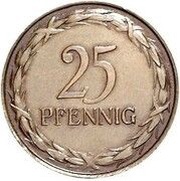 25 Pfennig - Wilhelm II Pattern, Germany, 1909 reverse image