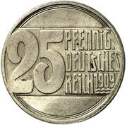 25 Pfennig - Wilhelm II Pattern reverse image