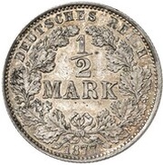 ½ Mark - Wilhelm I Pattern, Germany, 1877 reverse image
