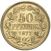 50 Pfennig - Wilhelm I Pattern, Germany, 1877 reverse image