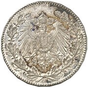 50 Pfennig - Wilhelm II type 2 - small shield - Pattern obverse image
