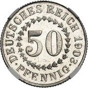 50 Pfennig - Wilhelm II Pattern, Germany, 1903 reverse image
