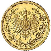½ Mark - Wilhelm II type 2 - small shield - Pattern obverse image