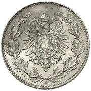 ½ Mark - Wilhelm II type 1 - large shield - Pattern obverse image