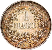 1 Mark - Wilhelm I type 1 - large shield, Germany, 1873-1887 reverse image