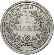 1 Mark - Wilhelm I, Frederick III and Wilhelm II Pattern, Germany, 1873-1916 reverse image