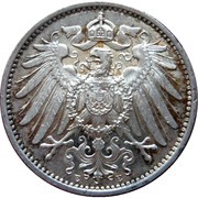 1 Mark - Wilhelm II type 2 - small shield obverse image