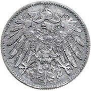 1 Mark - Wilhelm II type 2 - small shield - Pattern, Germany, 1891-1916 reverse image