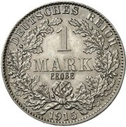 1 Mark - Wilhelm II type 2 - small shield - Pattern, Germany, 1915 reverse image