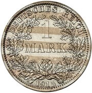 1 Mark - Wilhelm II type 2 - small shield - Pattern, Germany, 1915 reverse image