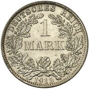 1 Mark - Wilhelm II type 2 - small shield - Pattern, Germany, 1915 reverse image
