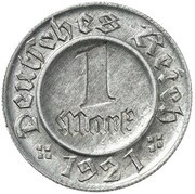 1 Mark Pattern, Germany, 1921 reverse image