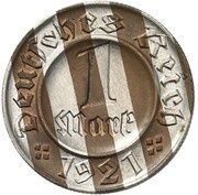 1 Mark Pattern, Germany, 1921 reverse image