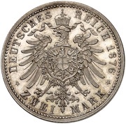 2 Mark - Wilhelm I Pattern, Germany, 1876 reverse image