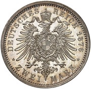 2 Mark - Wilhelm I Pattern, Germany, 1876 reverse image