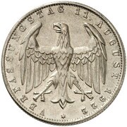 3 Mark Weimar Constitution - Pattern obverse image